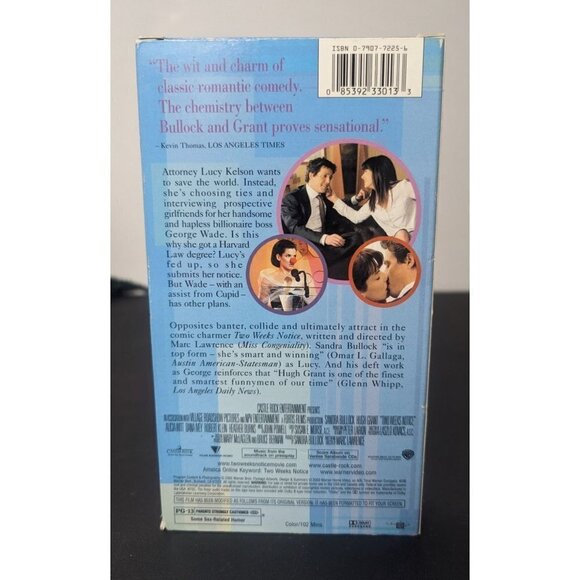 2002 Two Weeks Notice Movie VHS Sandra Bullock Hugh Grant - Picture 2 of 6